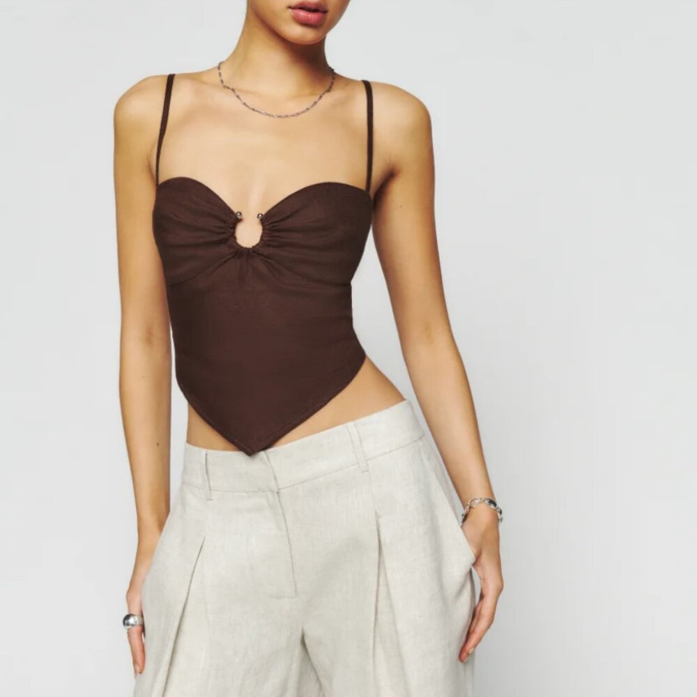 Reformation Sansa Linen Top